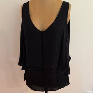 Kobi Halperin sz S Black Layered silk Blouse great pre owned condition
